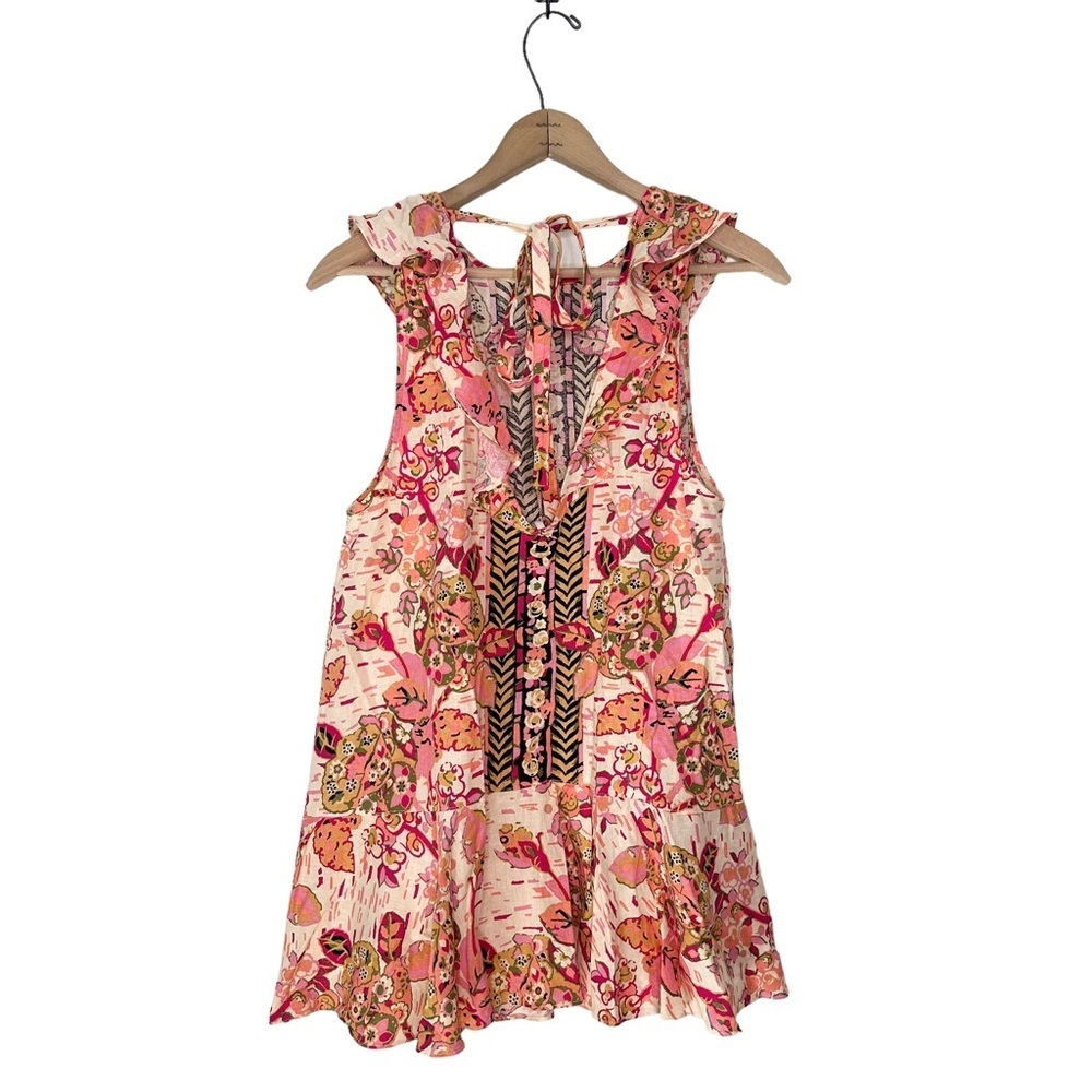 Free People | Summer In Tulum Tunic - Pink Combo Size Small - Picture 3 of 13